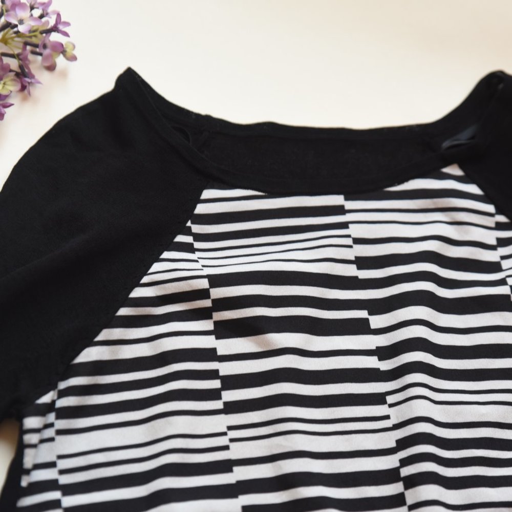 CALVIN KLEIN Long Sleeve Black Sheer Top medium M women New - Picture 3 of 3